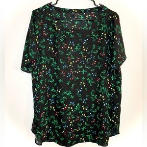 Winter Flowers Crewneck Blouse | Banana Republic | M